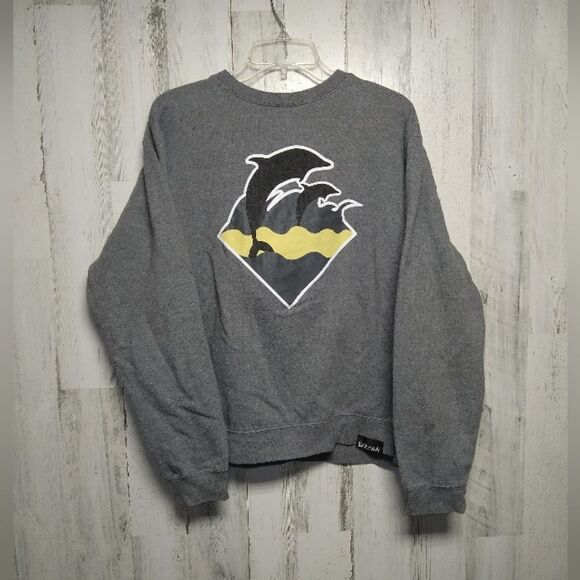 Pink + Dolphin Women's Large Gray Sweatshirt - Picture 1 of 7